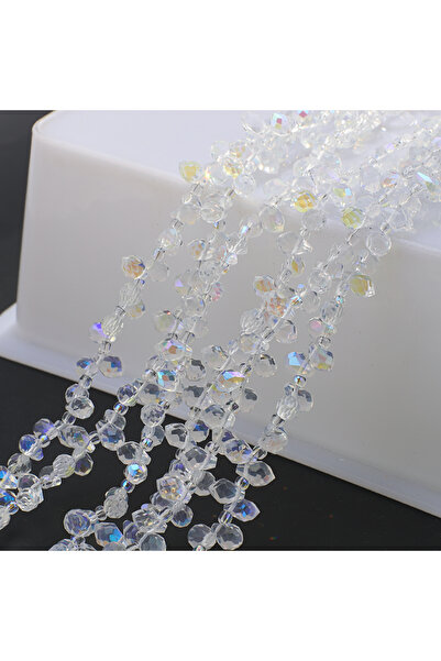Choice12 JKC 95Pcs/Lot 5x8mm Faceted Plated Crystal Glass Teardrop Beads DIY ...