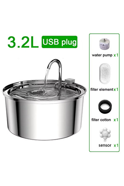 choice2 3.2L Set B Automatic Cat Water Fountain Stainless Steel Pet Fountain ...