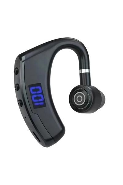Choice سماعة رأس لاسلكية سوداء V9 بشاشة رقمية، مزودة بخطاف للأذن، وخاصية تقلي...