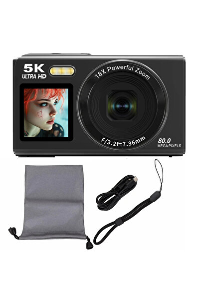 Choice8 كاميرا Ourlife الرقمية المحمولة بشاشة مزدوجة وكاميرا CCD بدون بطاقة ذ...