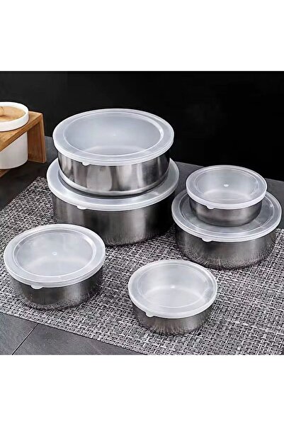 OEM Set 5 caserole din Inox prevazute cu capace din plastic