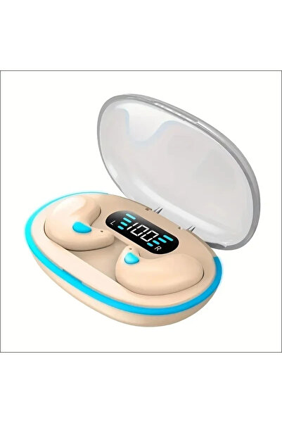 Choice4 سماعات أذن لاسلكية صغيرة صفراء X55 للنوم، سماعات رأس صغيرة للعمل، سما...