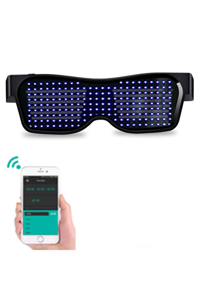 choice2 Blue LED Glasses, Bluetooth App Control LED Display Smart Glasses USB...