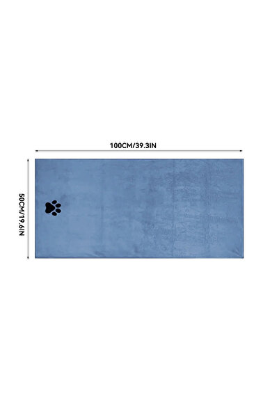 choice2 Blue 50x100cm 3 Size Opti Microfiber Pet Bath Towel Embroidered Super...