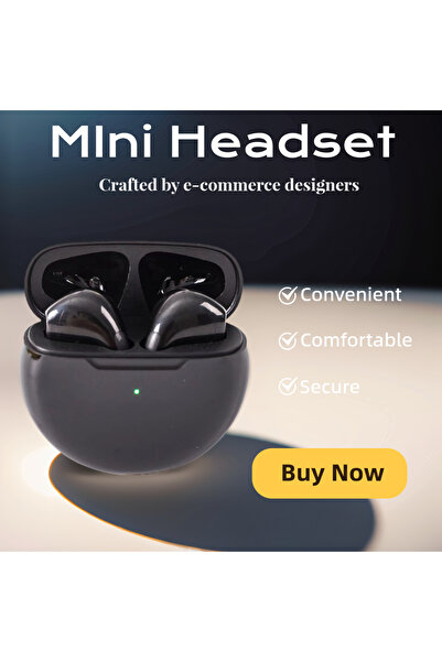 Choice1 سماعات أذن بلوتوث لاسلكية TWS سوداء اللون، مزودة بميكروفون وخاصية إلغ...