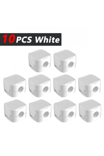 choice2 ١٠ مشابك كابلات مغناطيسية بيضاء قابلة للتعديل | منظم إدارة لاصق أسفل ...