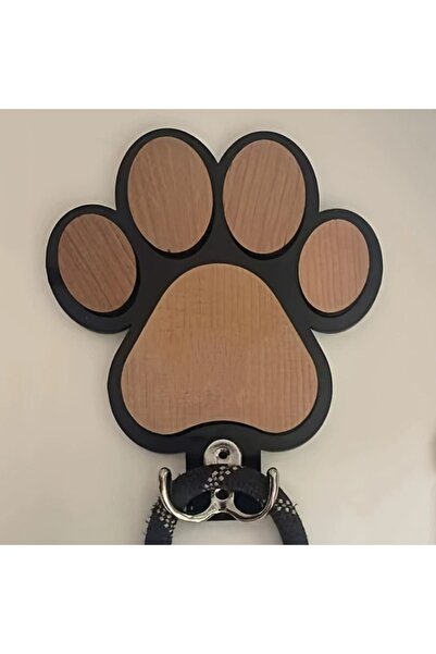 Choice1 Black Wooden Paw Print Dog Leash Hanger Wall Hook - Claw Design Coat ...