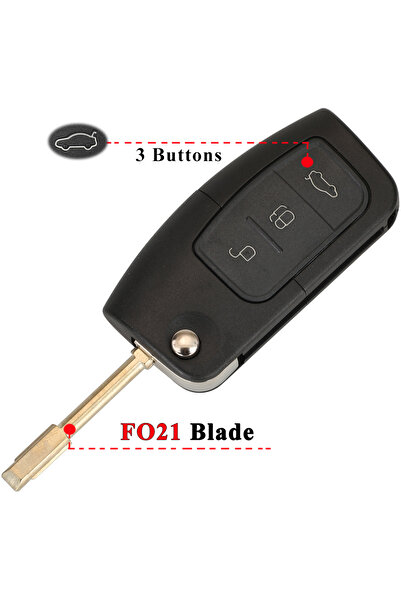 Choice4 غطاء مفتاح سيارة قابل للطي بثلاثة أزرار من جينغيوكين، طراز FO21، مناس...