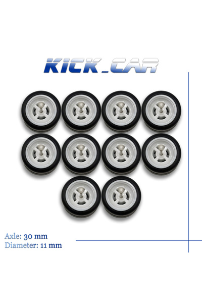 Choice10 HW01-8W 1/64 Wheels with Fixed Tires Four Spoke for Toy Model Diecas...