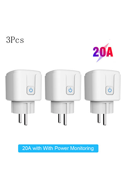 Choice3 قابس أوروبي 20 أمبير، عبوة من 3 قطع، قابس تويا الذكي بتقنية زيجبي، مق...