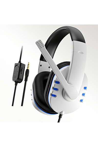 Choice سماعات رأس بأسلاك بيضاء طراز 7260 مزودة بميكروفون، مناسبة لاجتماعات ال...