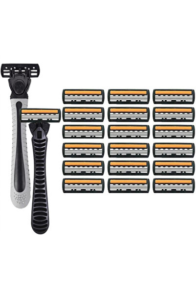 Choice7 ماكينة حلاقة رجالية بمقبضين و18 شفرة، مصنوعة من الفولاذ المقاوم للصدأ...