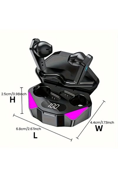 Choice سماعة رأس لاسلكية بلوتوث X15 TWS سوداء اللون، مزودة بشاشة LED، وميكروف...