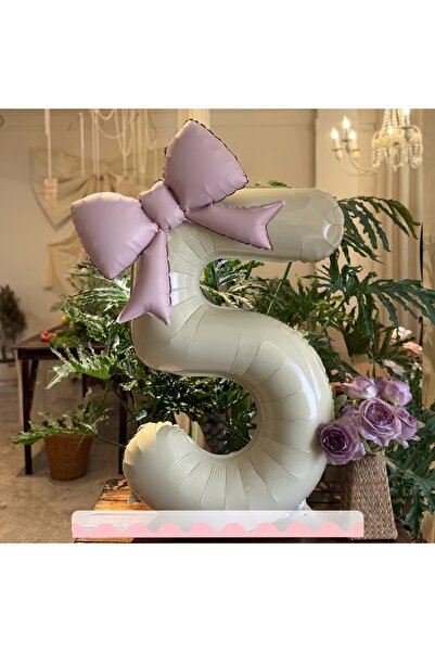 Choice5 Number 32inch HG9183-5 2 pcs/set 32inch cream digital with pink bow a...