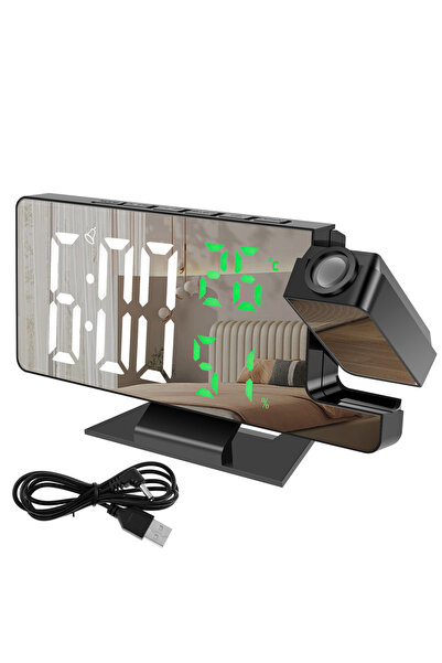 Choice1 ساعة منبه رقمية LED من النوع 1 مع جهاز عرض بروجكتور قابل للدوران 180 ...