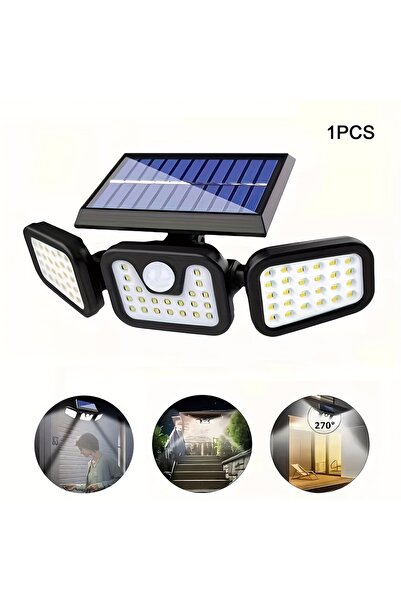 Choice مصباح جداري خارجي يعمل بالطاقة الشمسية مزود بمستشعر حركة و74 مصباح LED...