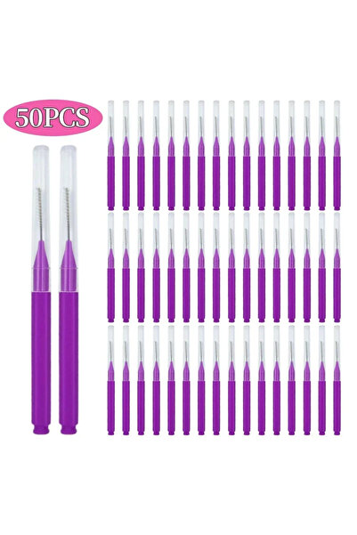 Choice3 50PCS PURPLE 5/10/50PCS Mini Eyebrow Brush Brow Perm Brush Disposable...