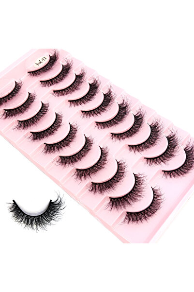Choice3 10pairsfei-32 New 10 pairs of mink eyelashes cat eyelashes fluffy and...