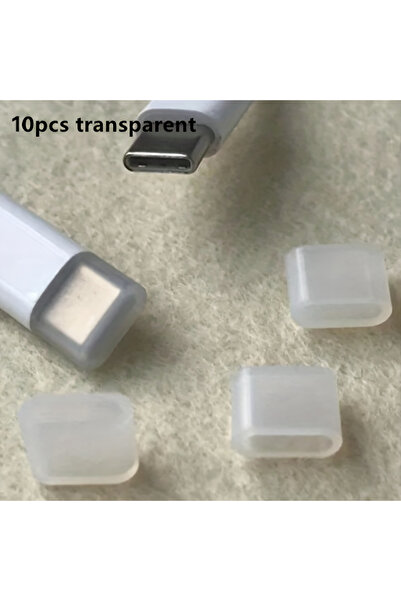 Choice 10 قطع من سدادات السيليكون الشفافة لحماية منافذ USB-C من الغبار - أغطي...