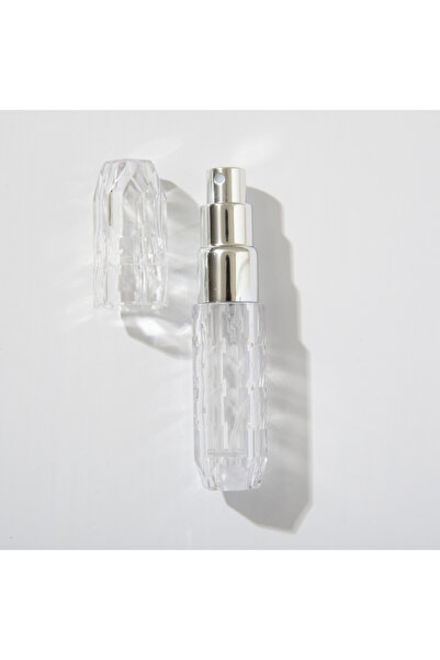 Choice1 بخاخ عطر كريستالي فضي لامع سعة 5 مل، يُعبأ من الأسفل، سهل الحمل والتنقل