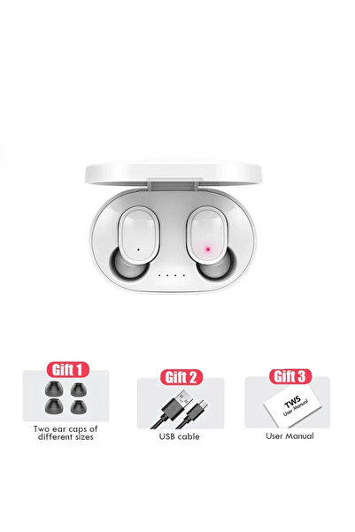 Choice1 سماعات رأس لاسلكية بيضاء A6s A6S TWS، سماعات بلوتوث رياضية ستيريو بلوتوث