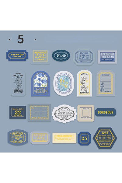 Choice5 S20572-5 ملصقات صندوقية بتصميم ريترو خفيف من Mr. Paper، قابلة للكتابة...