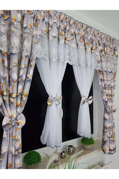 OEM Unique set of curtains + decorative drapes for living room bedroom, WIDTH...