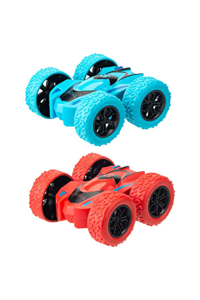 Choice5 BLUE AND RED 4pcs/2pcs/1pc double-sided inertia stunt rolling toy car...