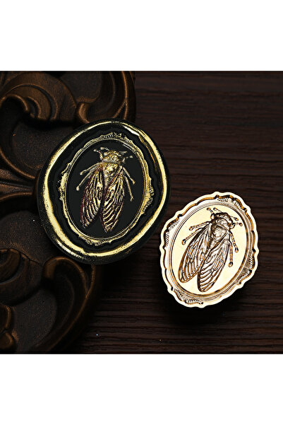 Choice14 ختم شمعي على شكل فراشة وحشرة سيكادا بتصميم ريترو، رأس ختم سيكادا، أظ...