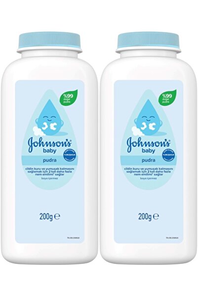 Johnson's Johnsons Baby Bebek Pudrası 200GR Klasik (%99 Doğal) (2 Li Set)