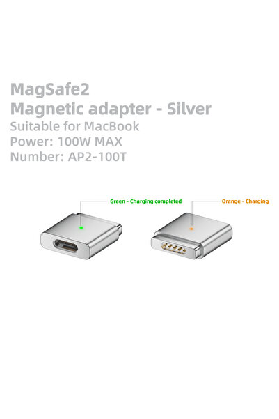 Choice3 محول Mag2T-Silver 2025 الجديد من النوع C إلى Magsafe 2، يدعم الشحن ال...