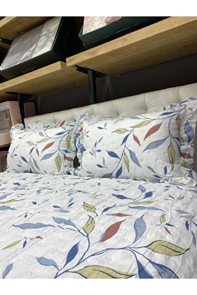 Çapa Home Ruffled Dilan Printed Stone Wash Micro Soft Double Bedspread