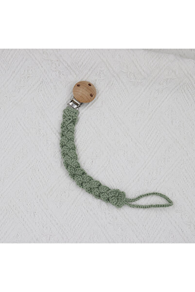 Choice3 sage Macrame Pacifier Clip Stylish Cotton Rope Braided Hemp Baby Beec...