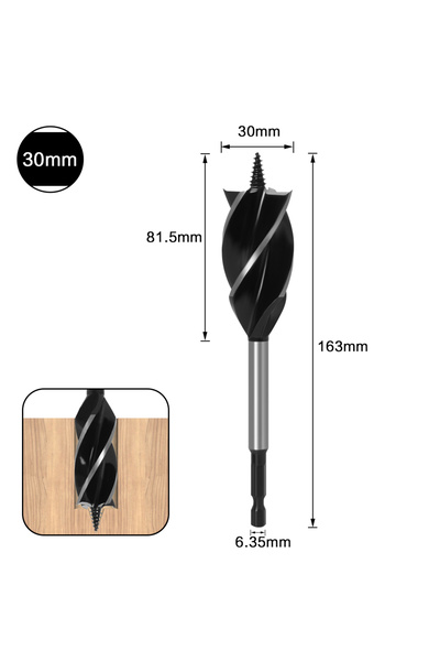 Choice8 30mm 10mm-35mm Twist Drill Bit Set Wood Fast Cut Auger Carpenter Join...
