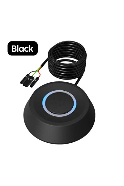 Choice1 GGBEE Black Round Desktop Computer Power Switch with LED Lights 1.8M ...