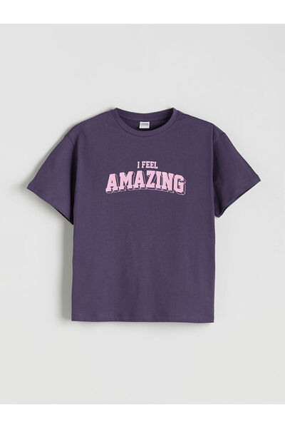 LC Waikiki RMZ GİYİM FARKIYA تي شيرت بناتي مطبوع بياقة روبا