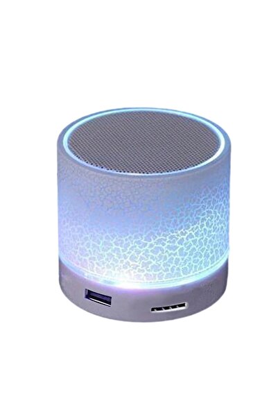 Choice1 White Wireless Mini Speaker, Subwoofer, Dazzle Crackle 7 Colour Light...