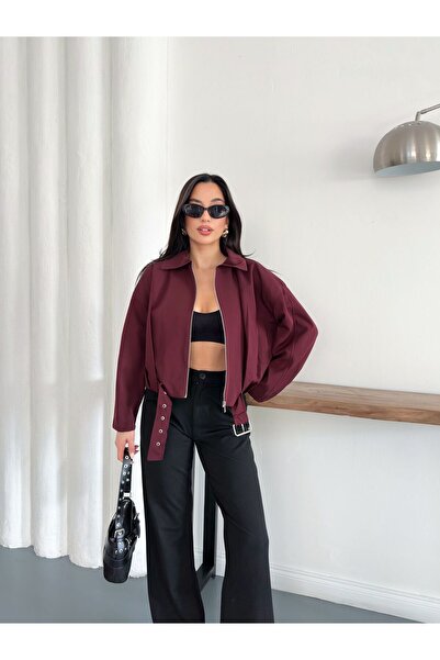 Ekim Store Belted Pleated Bomber Trench Jacket