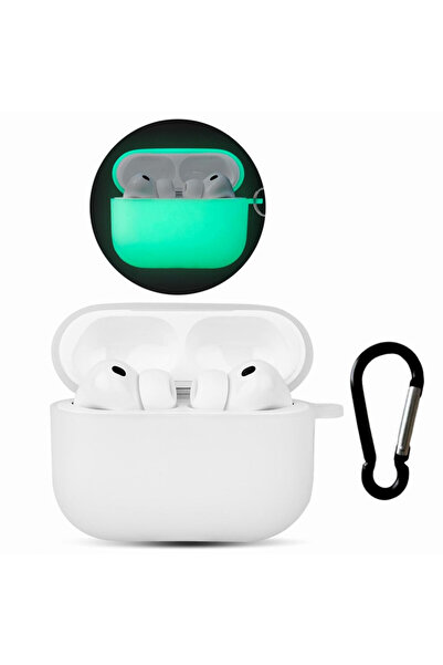 Choice جراب سماعات أذن سيليكون ناعم مضيء باللون الأبيض مع ضوء ليلي لسماعات Ai...