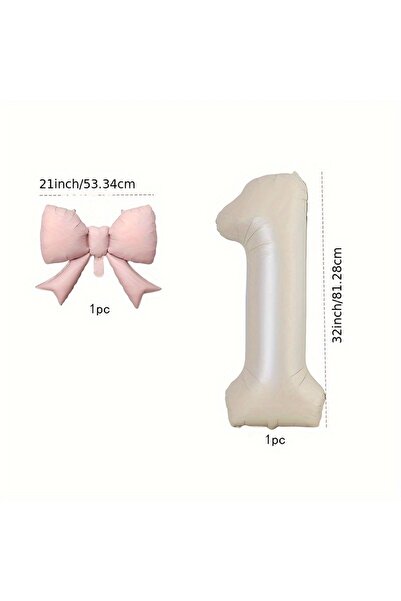 Choice8 Number 32inch HG9183-1 2 pcs/set 32inch cream digital with pink bow a...