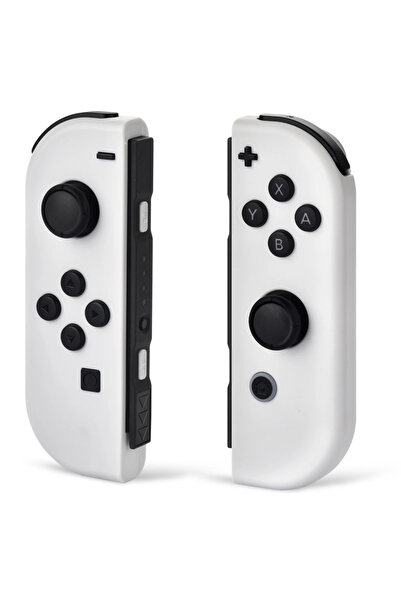 Choice3 وحدة تحكم Joy-Con لاسلكية بيضاء اللون لجهاز Switch، مزودة بعصا تحكم م...