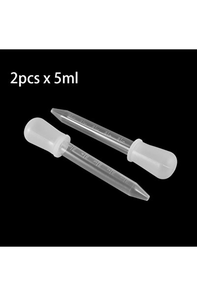 Choice5 2Pcs White 2/5pcs 5ml Clear Silicone Dropper Graduated Pipette Liquid...