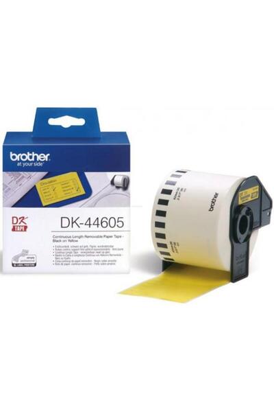 Brother Continuous paper tape DK44605, 62 mm x 30.48 m (Black/Yellow)