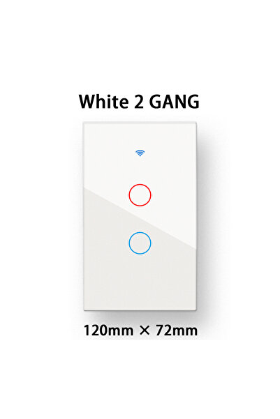 Choice3 مفتاح إضاءة ذكي يعمل باللمس ثنائي الفتحة أبيض اللون من نوع LiwoKit Zi...