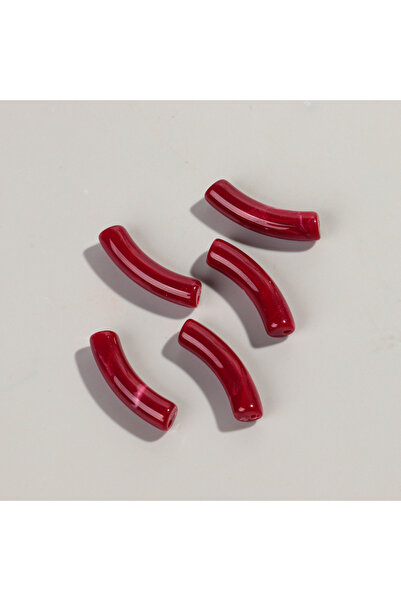 choice2 20 قطعة من خرز الأنابيب بامبو المصنوعة من أكريليك الأحمر بقطر 8 مم، و...