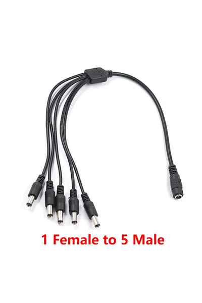 Choice5 كابل مقسم طاقة تيار مستمر من 1 إلى 8 منافذ (أنثى واحدة إلى 5 ذكور، 5....