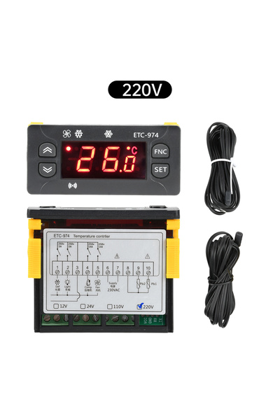 Choice جهاز تحكم ذكي في درجة الحرارة بشاشة رقمية ETC-974، يعمل بجهد 220 فولت ...