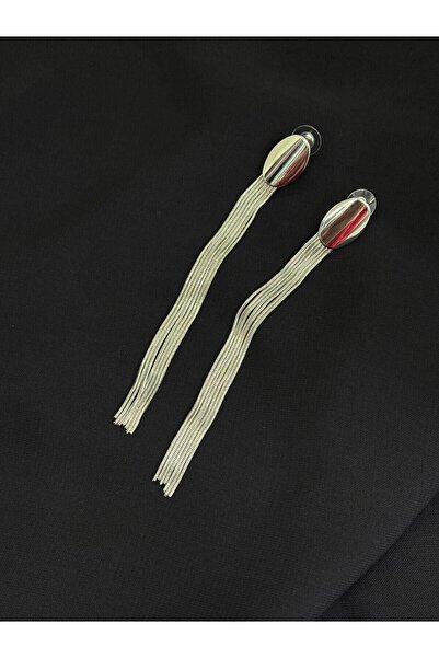 Melisa Takı & Aksesuar Luxury Silver Color Shortenable Earrings
