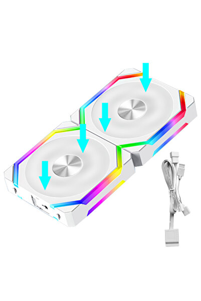 Choice4 5V ARGB AS SHOWN 2 White Forward Fans JUMPEAK CS120 ARGB Cooling Fan ...