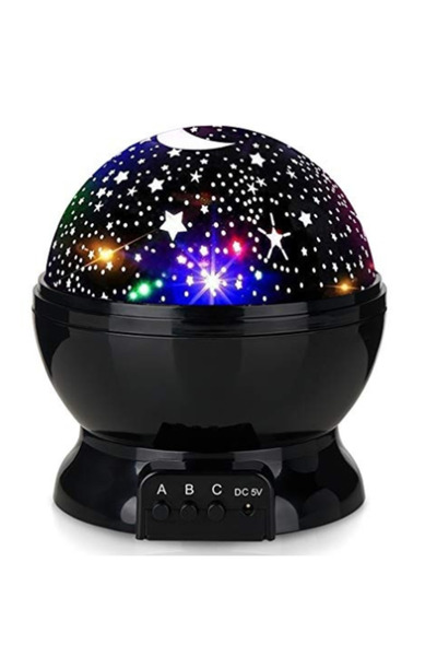 choice2 USB Plug Black Rotating Starry Sky Projector Night Light, Moon & Star...
